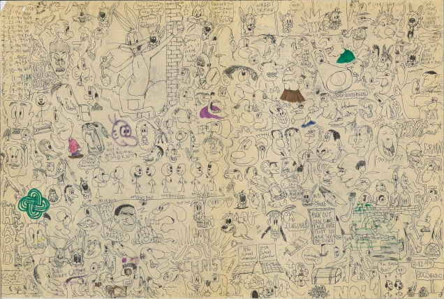 12x18-doodles-on-newsprint-carrot-ruf-scooby-doobugs-bunny-lamp-pen_1994-to-stitch-together-side1