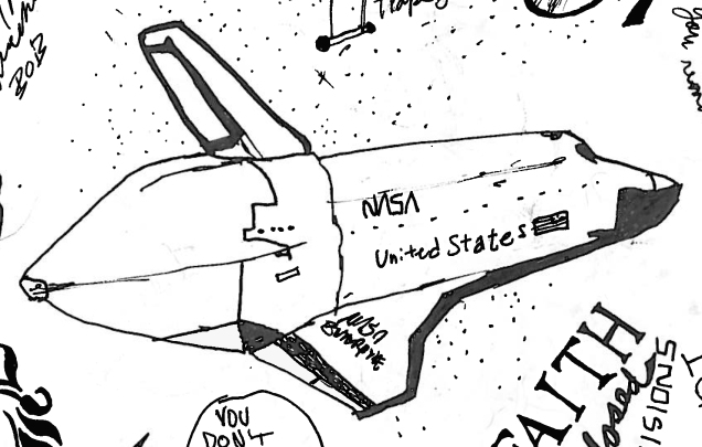 lunch time drawing- shuttle